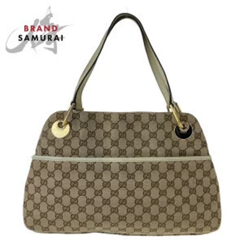Gucci shoulder bag tote beige brown Ivory White GG canvas